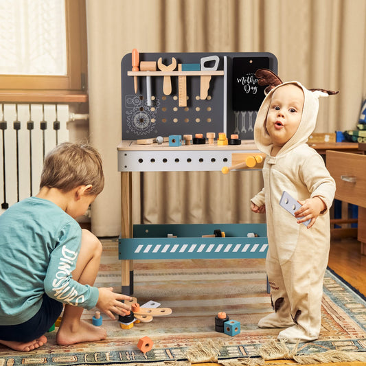 Wooden Work Bench For Kids With Tools Set