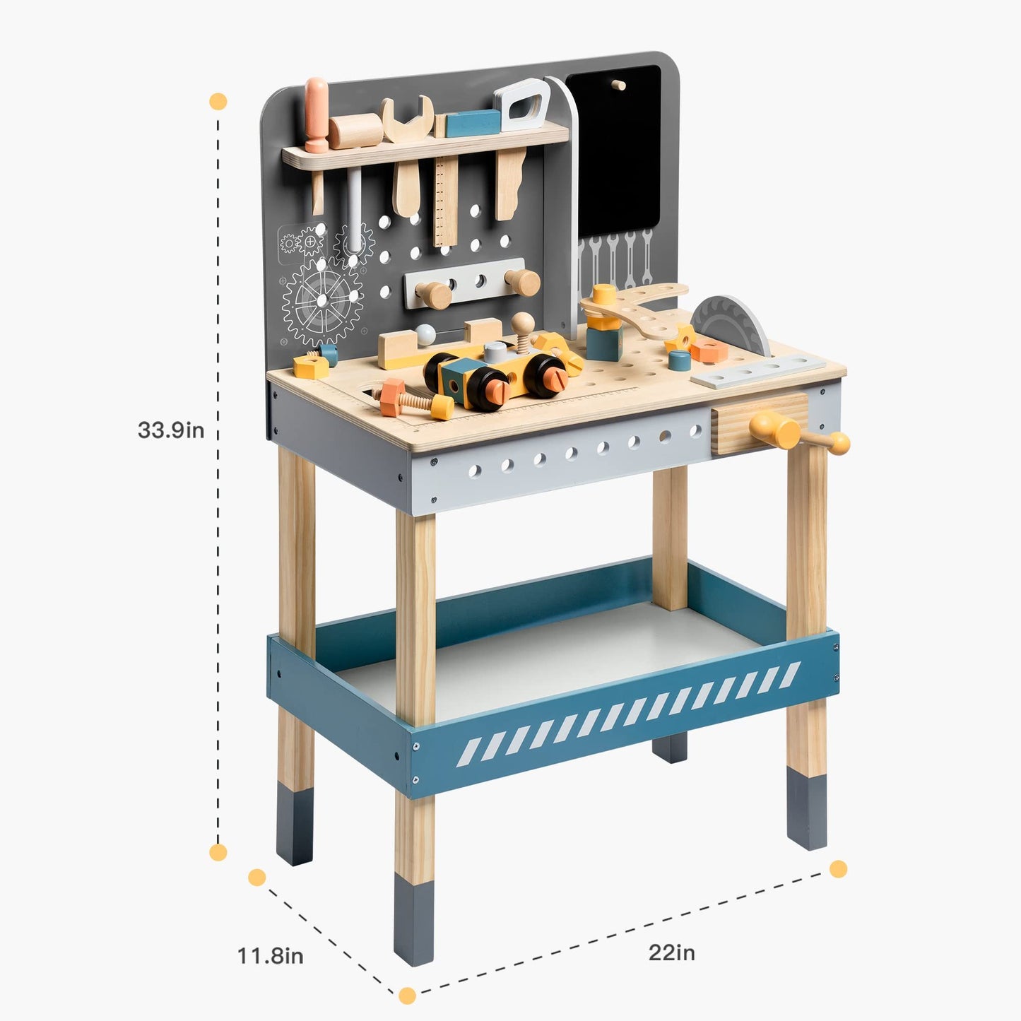 Wooden Work Bench For Kids With Tools Set