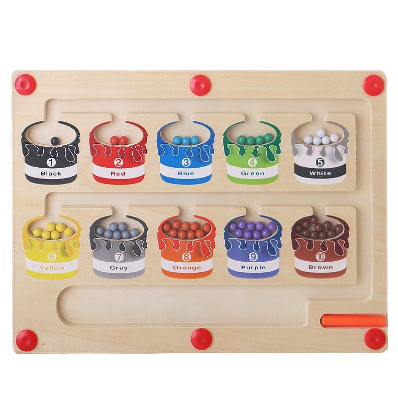 Wooden Magnetic Beads Puzzle for Kids | Children Thinking Educational Toys