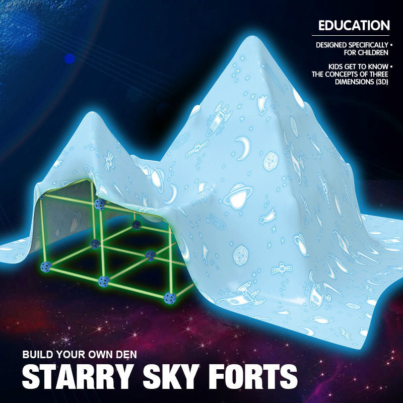 Fort Building Kit | Glow in Dark Stars Tent | Play House For Children Gift