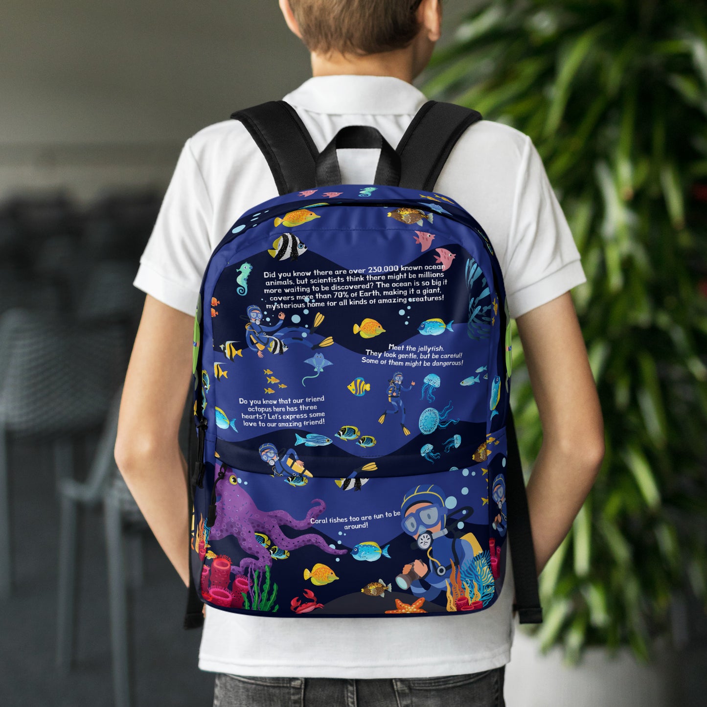 Ocean Adventure Kids' Backpack – Educational Content & Durable Bag with Marine Animal Theme | Gifts For Kids | QuestPacks