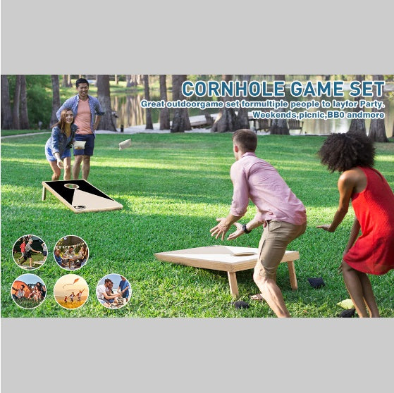 Premium Cornhole Solid Wood Game Set | Carry On Bag Included