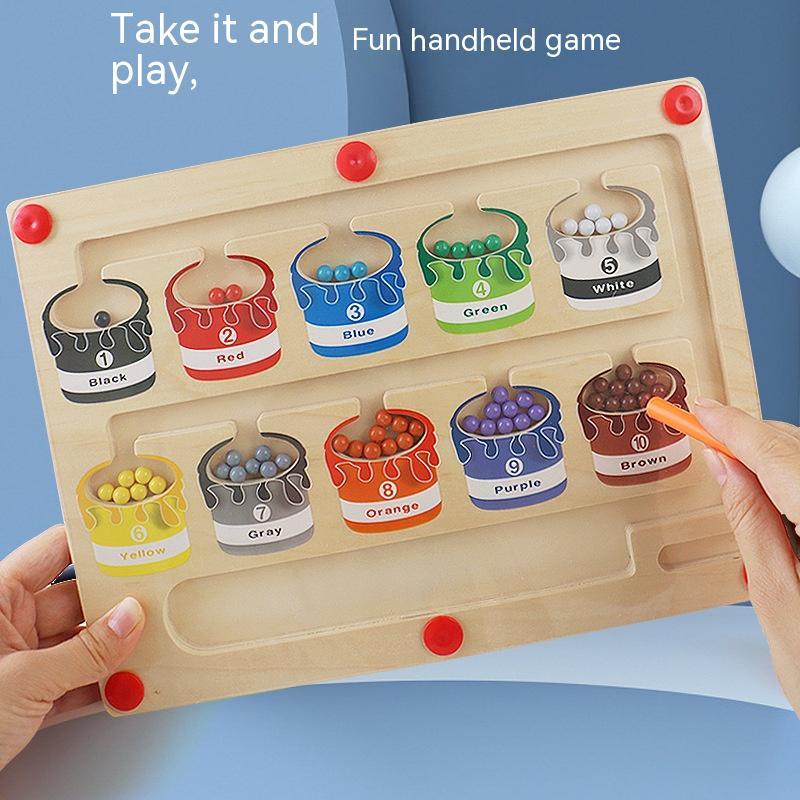 Wooden Magnetic Beads Puzzle for Kids | Children Thinking Educational Toys