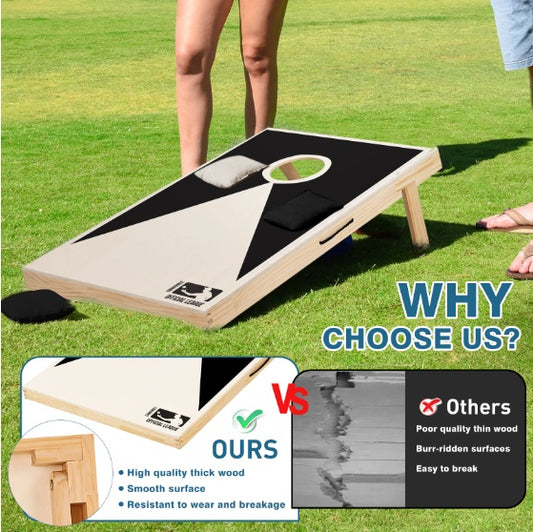 Premium Cornhole Solid Wood Game Set | Carry On Bag Included